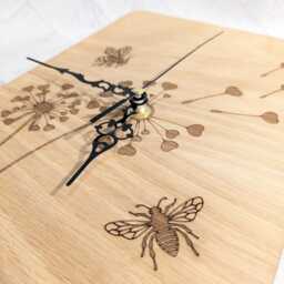 Laser Engraved Bee & Dandelion Clock - thumbnail 4