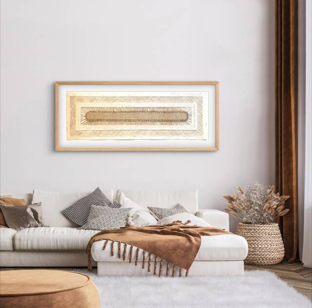 Handmade Mexican Amate Paper Wall Art - Xl 15.5X47 Modern - Unframed - image 1