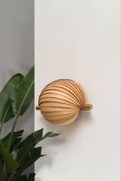 Handmade Bamboo Seashell Wall Sconce Light - Modern Coastal Decor