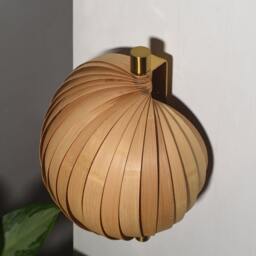 Handmade Bamboo Seashell Wall Sconce Light - Modern Coastal Decor - thumbnail 2