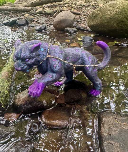 Amethyst Jewelled Panther 3D Printed Figure 20cm X 9cm 8cm - image 1