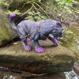 Amethyst Jewelled Panther 3D Printed Figure 20cm X 9cm 8cm - thumbnail 3