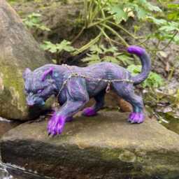Amethyst Jewelled Panther 3D Printed Figure 20cm X 9cm 8cm - thumbnail 2