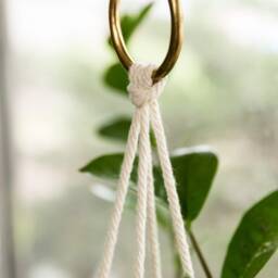 Two Tier Indoor Hanging Plant Hanger Leather Jungle Air Macrame Minimal 3rd Anniversary Decor Gift For Her - thumbnail 4
