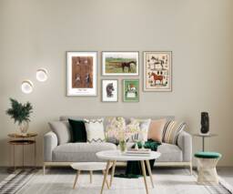 Antique Horse Print Set Equestrian Gallery Wall Art - thumbnail 1