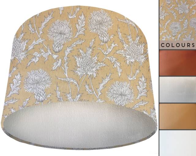 Mustard Thistle Lampshade Rustic Country Home Decor - image 1