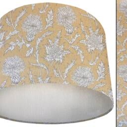 Mustard Thistle Lampshade Rustic Country Home Decor - thumbnail 3