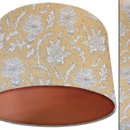 Mustard Thistle Lampshade Rustic Country Home Decor - thumbnail 2