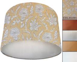 Mustard Thistle Lampshade Rustic Country Home Decor