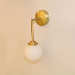 Wall Globe Lamp Brass Light Vanity Fixture, Sconce, Mid Century Light, Feraro Model Ranor Lighting Design #552