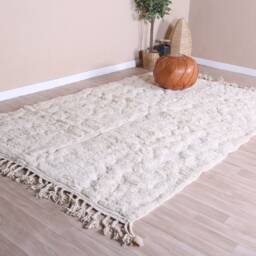 Authentic Moroccan Rug, Beni Ourain Rug 6x10 Ft, Wool - thumbnail 3