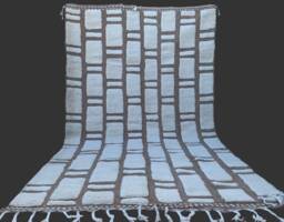 Moroccan Beni Ourain Large Rug Berber Handwoven Brown Rug