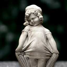 Concrete Children Sculpture Stone Girl Statue Outdoor Memorial Figurine Garden & Home Decor Handmade Children Lover Gift - thumbnail 2