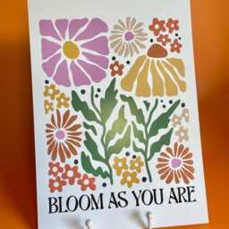 Floral A4 Art Print - 60S Flower Power, Motivational Quote - thumbnail 3