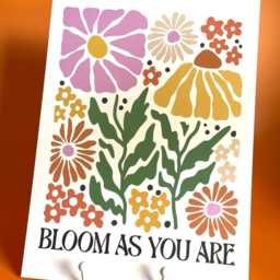 Floral A4 Art Print - 60S Flower Power, Motivational Quote - thumbnail 2