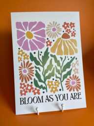 Floral A4 Art Print - 60S Flower Power, Motivational Quote - thumbnail 1