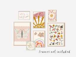 Set Of Gallery Wall Prints For A Playroom, Girls Bedroom Or Nursery - Prints Only - thumbnail 1