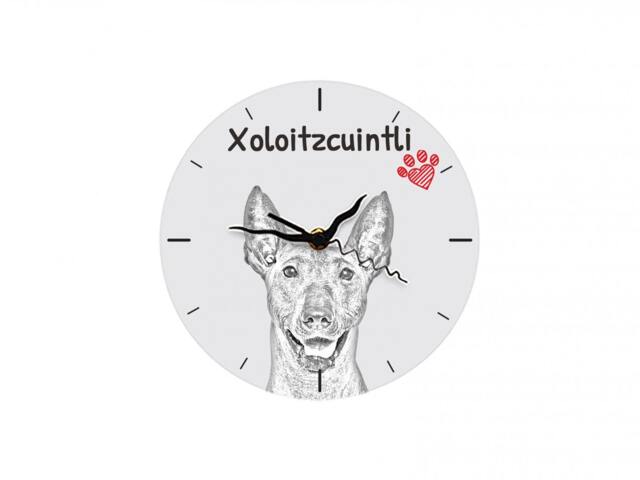 xoloitzcuintli, Mexican Hairless Dog, Free Standing Mdf Floor Clock With An Image Of A Dog - image 1
