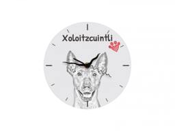 xoloitzcuintli, Mexican Hairless Dog, Free Standing Mdf Floor Clock With An Image Of A Dog - thumbnail 1