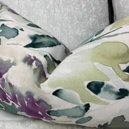 Olivia John Lewis & Partners Fabric, Floral Watercolour Effect Cushion Cover, Pillow Cotton Linen High Quality Made in UK - thumbnail 2