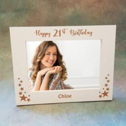 Any Age Personalised Happy Birthday Engraved Wooden Photo Frame Size 5 X 7 Gift Keepsake Memory - thumbnail 2