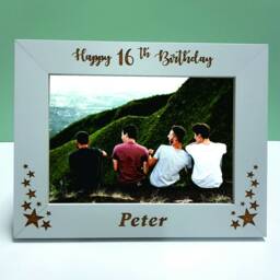 Any Age Personalised Happy Birthday Engraved Wooden Photo Frame Size 5 X 7 Gift Keepsake Memory - thumbnail 3