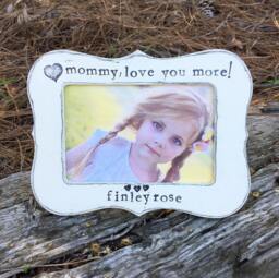 Personalized Picture Frame For Mom Hand Stamped Vintage Style - 4x6 Photo - thumbnail 1