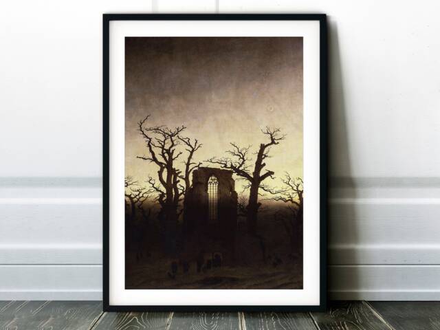 Caspar David Friedrich - The Abbey in The Oakwood Print Poster