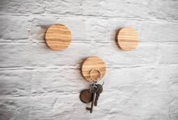 Olive Wood Magnetic Key Holder Minimalist Wall Organizer