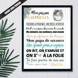 Godfather Gift Customizable Poster To Offer Your Child's Godfather, With His Photo & Signed By First Name - thumbnail 2