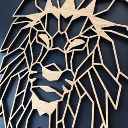 Geometric Lion Head - Wooden Wall Art Home Nursery Animal Safari Africa Wildlife - thumbnail 2