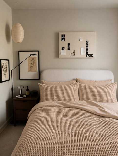 Beige Waffle 100% Cotton Duvet Cover Set - image 1