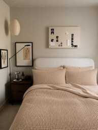 Beige Waffle 100% Cotton Duvet Cover Set - thumbnail 1