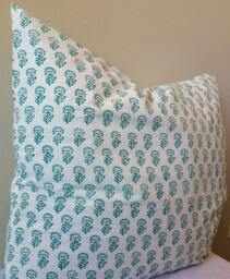 26x26 Euro Sham/ Blue Decorative Pillows/ Pillow Cover/ Cushion Cover Green/Throw Pillows Floor Accent - thumbnail 1