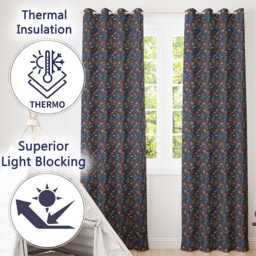 Colorful Coral Reef Fish Seamless Pattern Ocean Marine Life Design Readymade Eyelet Ring Top Thermal 100% Blackout Curtains - thumbnail 3
