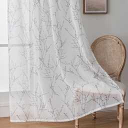 Custom Curtains White Branches Net Sheer Voile Curtain For Bedroom Living Room - thumbnail 3