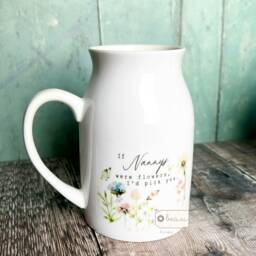 Personalised If ... Were Flowers I'd We'd Pick You Mum Nanna Grandma Wildflower Lavender Floral Ceramic Small Vase Jug Mug Birthday Gift - thumbnail 3