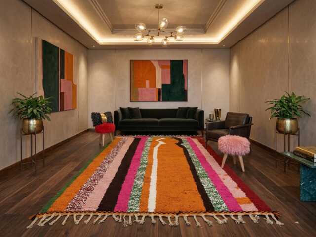 Multicolor Berber Rug Handmade Moroccan Lamb Wool Area Rug - image 1