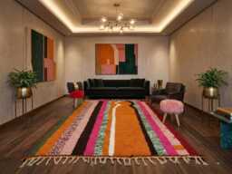 Multicolor Berber Rug Handmade Moroccan Lamb Wool Area Rug - thumbnail 1
