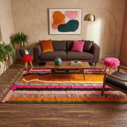 Multicolor Berber Rug Handmade Moroccan Lamb Wool Area Rug - thumbnail 3