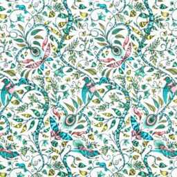 Clarke & Cushion Cover, Pink Turquoise Jungle Cotton Throw Pillow Cover - thumbnail 3