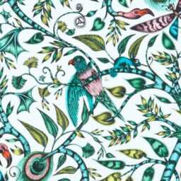 Clarke & Cushion Cover, Pink Turquoise Jungle Cotton Throw Pillow Cover - thumbnail 2