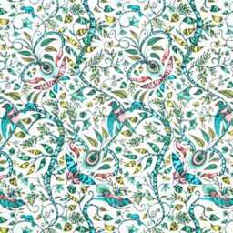 Clarke & Cushion Cover, Pink Turquoise Jungle Cotton Throw Pillow Cover - thumbnail 3