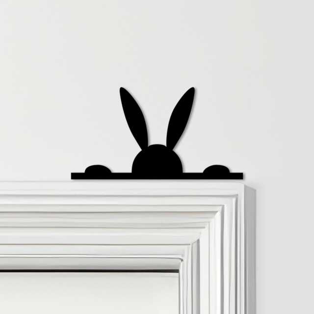 Door Topper Peeking Bunny Various Colours Top Of Decorative Sign - Sign, Novelty Wall Decor, Frame Art, Art - image 1