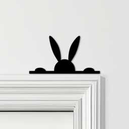 Door Topper Peeking Bunny Various Colours Top Of Decorative Sign - Sign, Novelty Wall Decor, Frame Art, Art - thumbnail 1