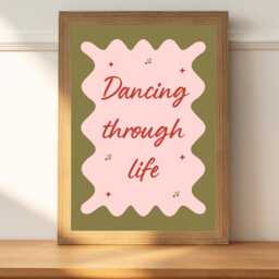 Dancing Through Life Art Print - Pink Goes Good With Green Girly Poster - thumbnail 2