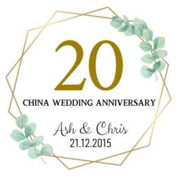 Personalised 20Th Wedding Anniversary Candle Gift Set, China Anniversary, Custom Couple Name & Date, Keepsake For Parents - thumbnail 2