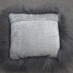 Grey Icelandic Fur Cushion Pillow, Pure Luxury Pillow Scatter Cusion Scandinavian Home Decor - thumbnail 2
