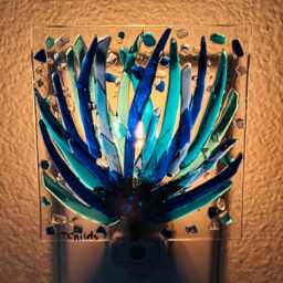 Fused Glass Flower Nightlight - Turquoise - thumbnail 2