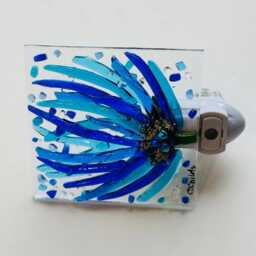 Fused Glass Flower Nightlight - Turquoise - thumbnail 4